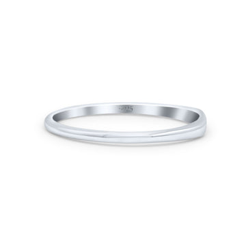 Tiny Pretty Small Crescent Half Moon Engraved Delightful Oxidized Simple Band Thumb Ring